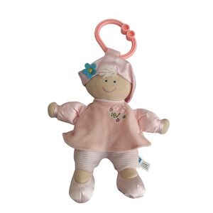 Kids Preferred Pink Baby Doll Plush 8" Hanging Clip Satin Velour Butterfly Dress